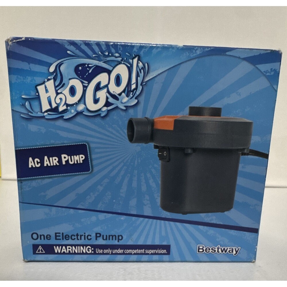 H2O Go! AC Electric Corded Air Pump w/ 3 Valve Adapters 110-120V